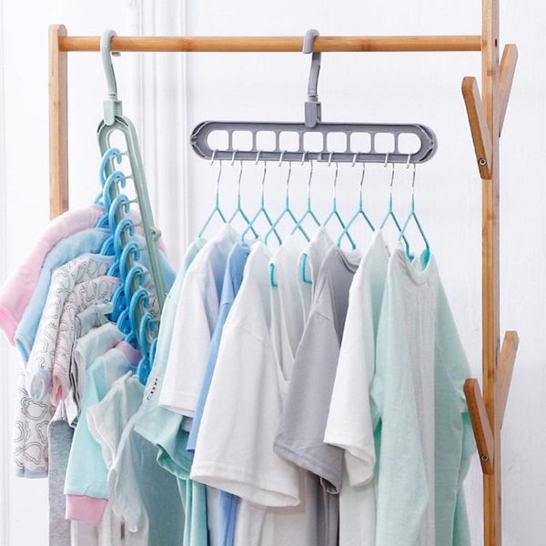 winter child magic multi-port support circle clothes hanger drying rack multifunction plastic hangers home storage & racks